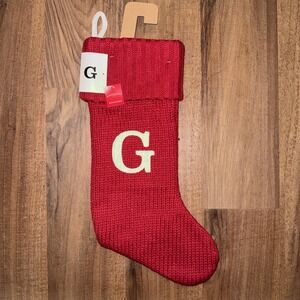 New Wondershop Initial Monogram Knit 19" Christmas Stocking Red Letter G